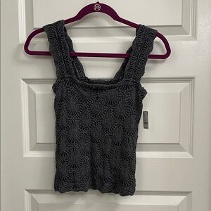 Chic Charcoal Sleeveless Knit Top